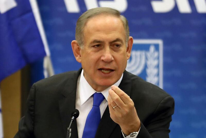 Israeli prime minister Benjamin Netanyahu gestures as he speaks during a Likud faction meeting at the Knesset in Jerusalem on January 2, 2017. Gali Tibbon/AFP