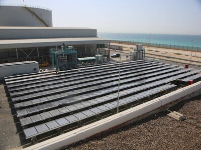 Dewa and Desolenator have installed a pilot desalination plant powered by solar energy at the Jebel Ali power plant and desalination complex. Photo: Dewa
