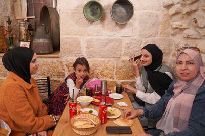 Randa Hreimi took her daughters and granddaughter out for lunch in Bethlehem for the first time since October 7. Willy Lowry / The National