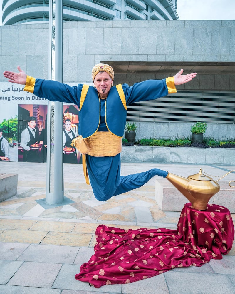 Aladdin Levitation at Downtown Dubai Street Fest