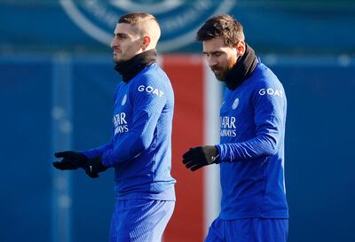 Marco Verratti and Lionel Messi returned to training ahead of PSG's clash with Bayern Munich. Reuters
