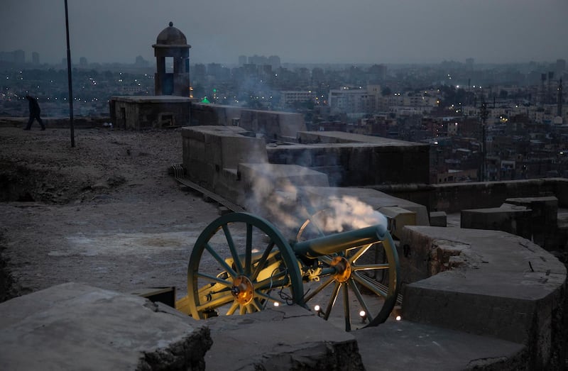 The Ramadan Cannon at the Salah El Din citadel in Cairo. EPA