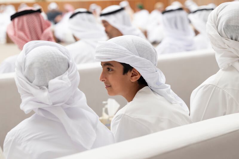 Sheikh Saif bin Hamed bin Zayed attends condolences.  Abdulla Al Bedwawi / UAE Presidential Court 