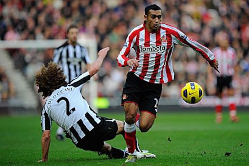 Newcastle's Fabricio Coloccini fails to stop Ahmed Elmohamady of Sunderland during last season's 1-1 draw at the Stadium of Light.