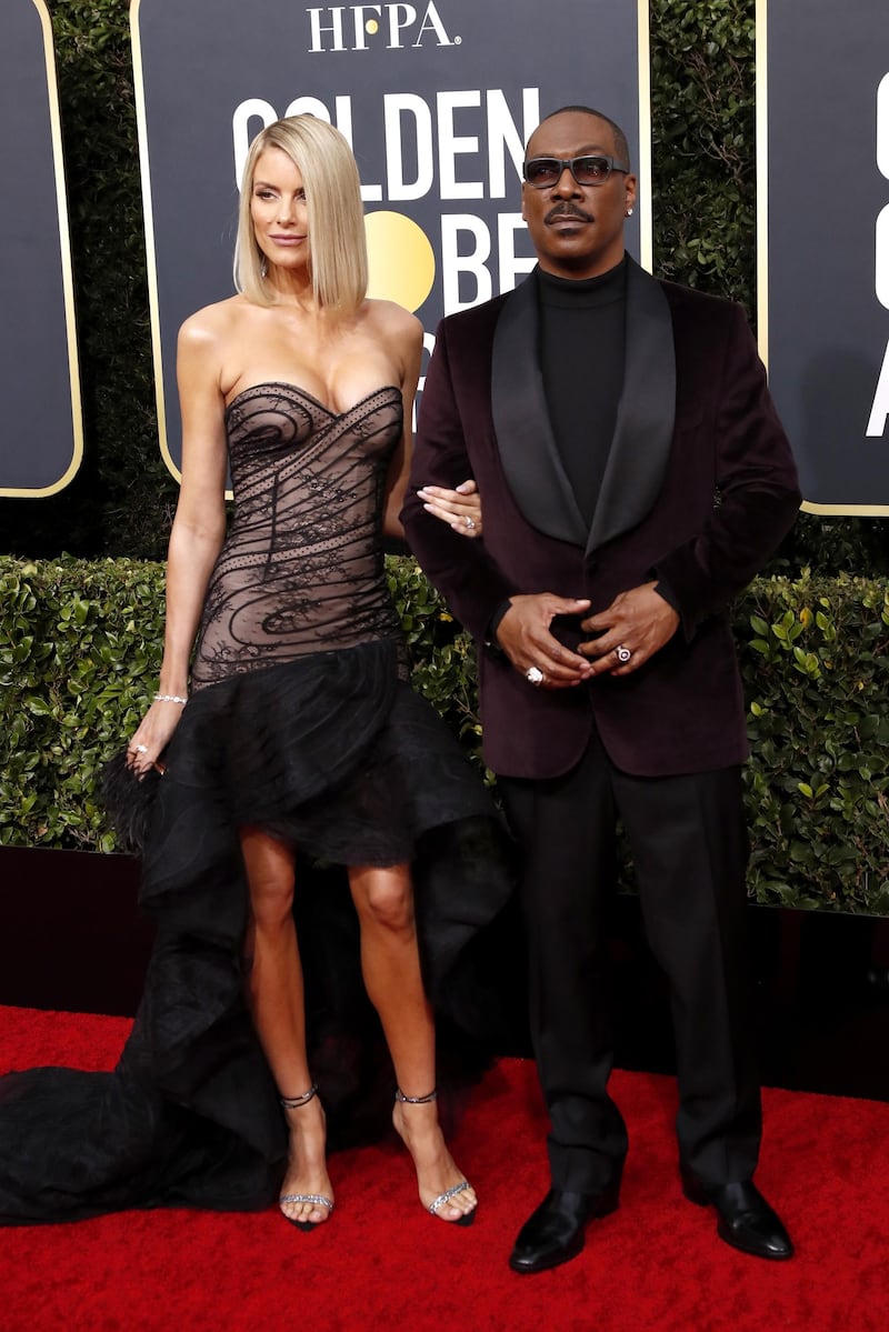 Eddie Murphy and Paige Butcher arrive at the 77th annual Golden Globe Awards at the Beverly Hilton Hotel on January 5, 2020. EPA
