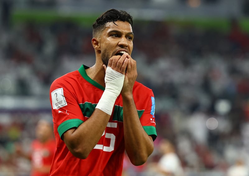 Yahya Attiat-Allah - 9, Having already got forward well a few times, delivered the inviting cross for Youssef En Nesyri’s opener – although he did miss the target from a good opportunity. Defended brilliantly throughout, especially against Diogo Dalot. AFP
