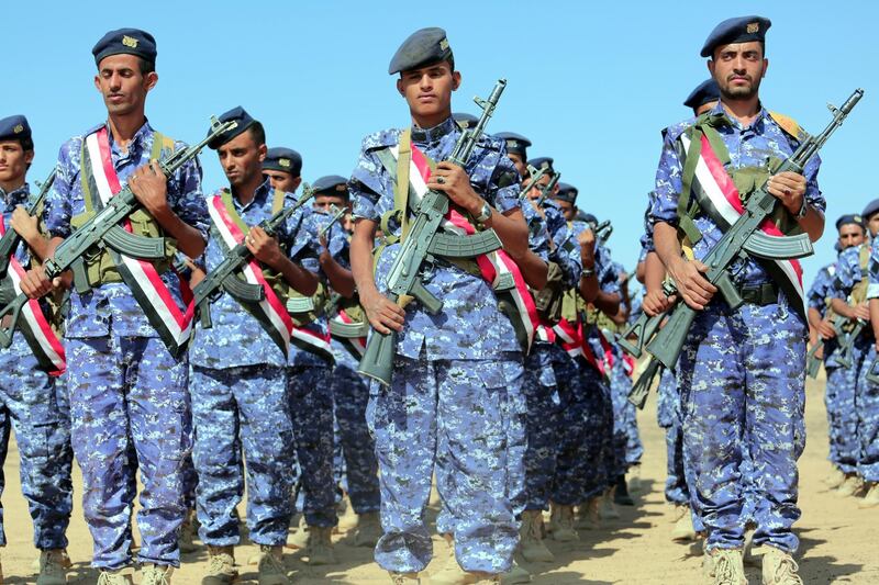Newly-formed troops loyal to Yemen's Saudi-backed government take part in a parade in the eastern province of Marib. EPA