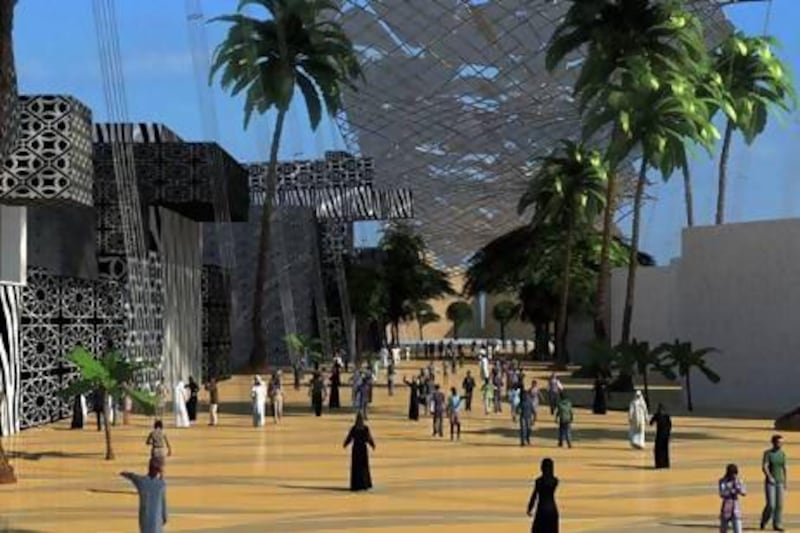 A computer generated image of the proposed Dubai Expo 2020 site.