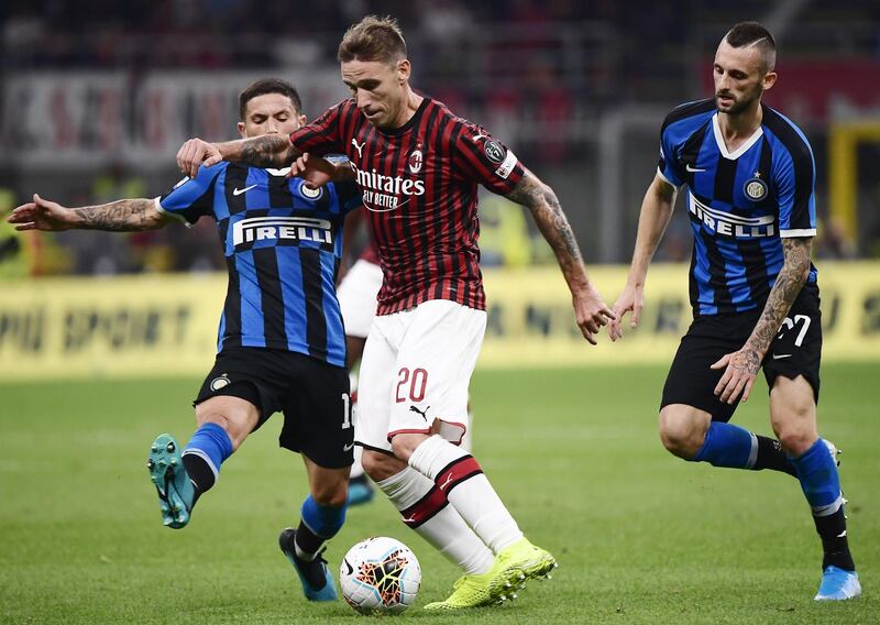 AC Milan's Argentinian midfielder Lucas Biglia in action. AFP