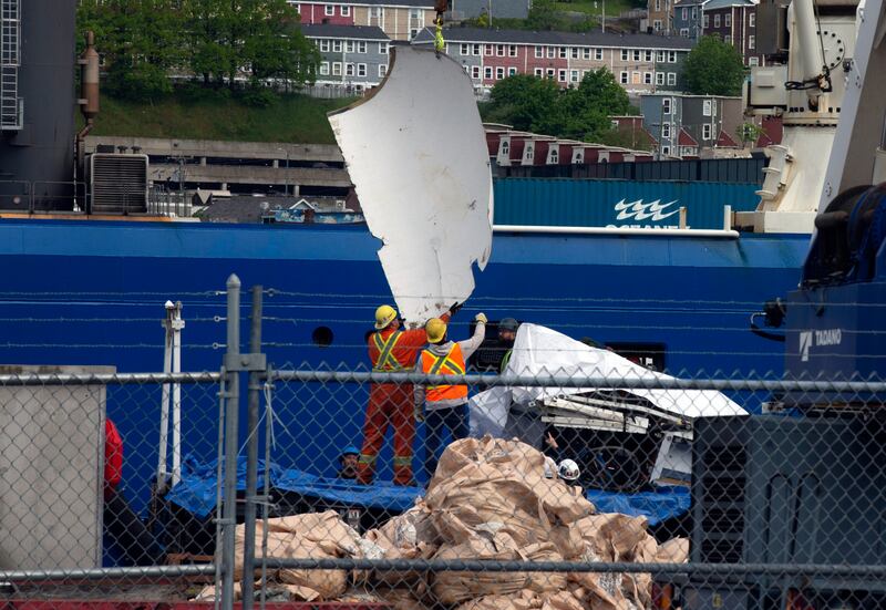 Debris from the Titan submersible is unloaded in Canada