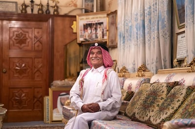 ABU DHABI, UNITED ARAB EMIRATES - May 23 2019.

Siddiq Al Khaja in his majlis in Al Muroor neighborhood.

(Photo by Reem Mohammed/The National)

Reporter: SHIREENA AL NOWAID
Section: NA
