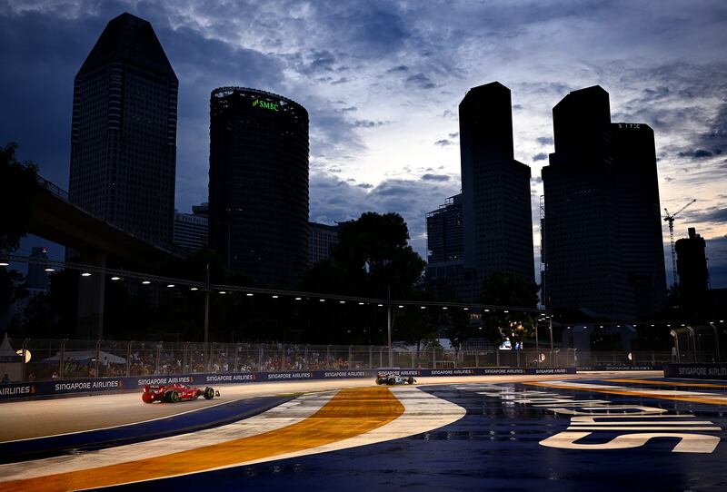 Charles Leclerc's Ferrari on his way to pole. Getty