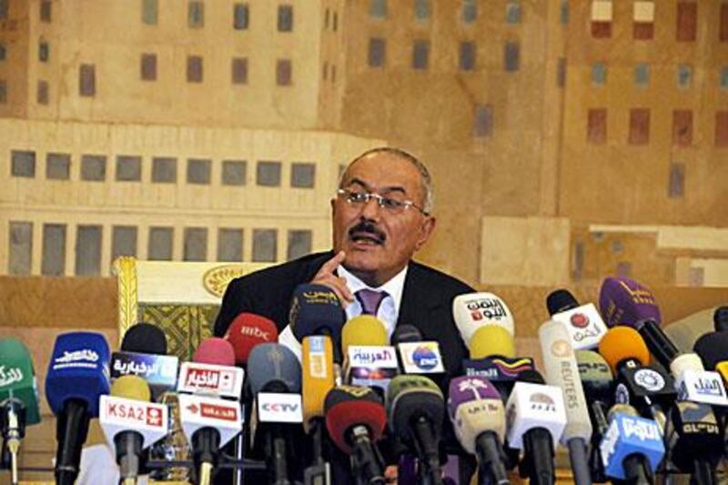 Ali Abdullah Saleh says he wants to be outside Yemen for the elections.