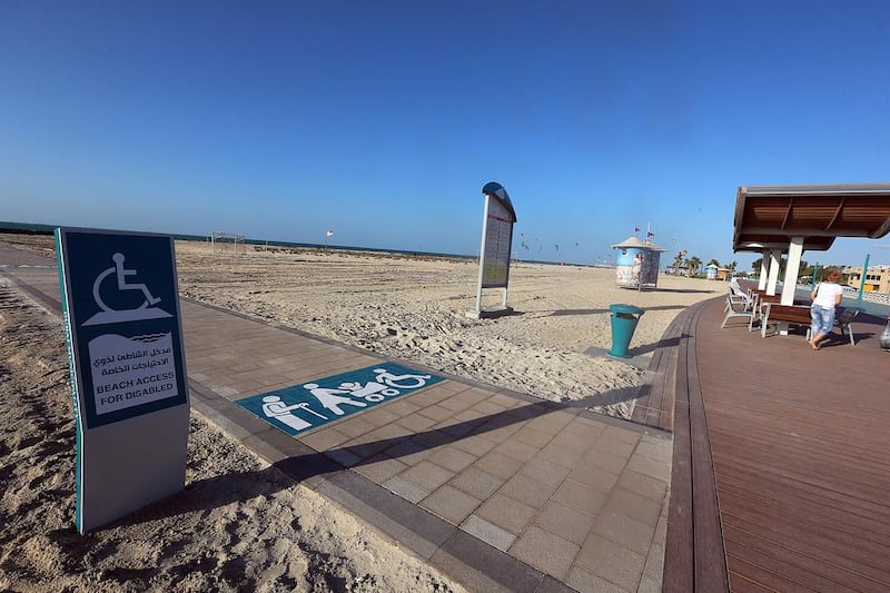 Dubai is set to modify more than a 1,000 existing buildings to cater for those with disabilities, including schools, hospitals and hotels. Last year new wheelchair-friendly paths at Kite Beach were unveiled. Satish Kumar / The National