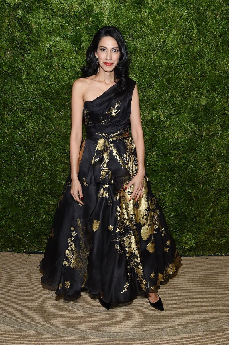 Huma Abedin attends the CFDA / Vogue Fashion Fund 2019 Awards. AFP