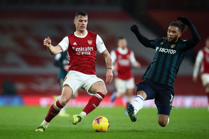 Granit Xhaka - 8: Played one-two with Aubameyang for striker's opening goal and ran the show from the centre of midfield without ever really breaking sweat until later in second half. AFP
