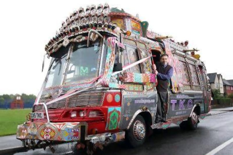 Dalawar Chaudhry's Tiara bus is an eye-catching sight on the streets of London. Chaudhry had some difficulty shipping the vehicle from Pakistan but it now meets all the UK's road regulations. Stephen Lock for The National