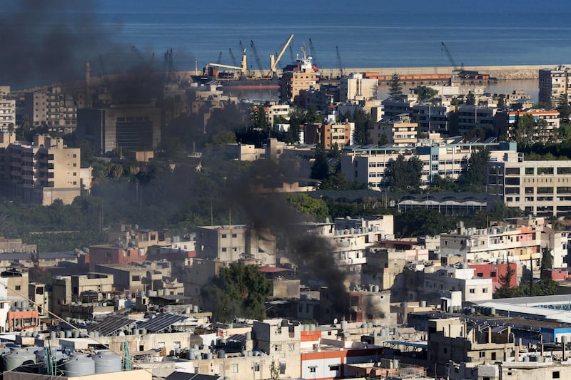 Smoke rises from Ain Al Hilweh camp in Lebanon after renewed violence between armed groups. AFP