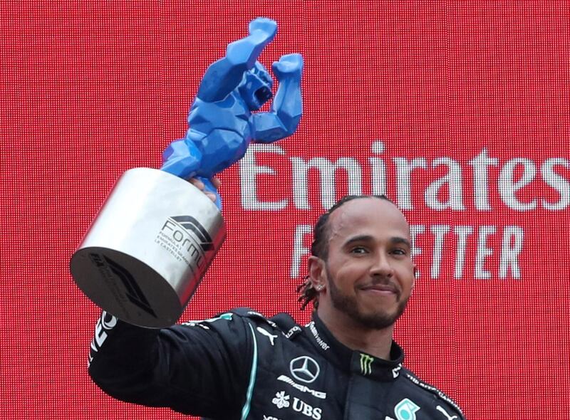 Mercedes' Lewis Hamilton after finishing second. Reuters