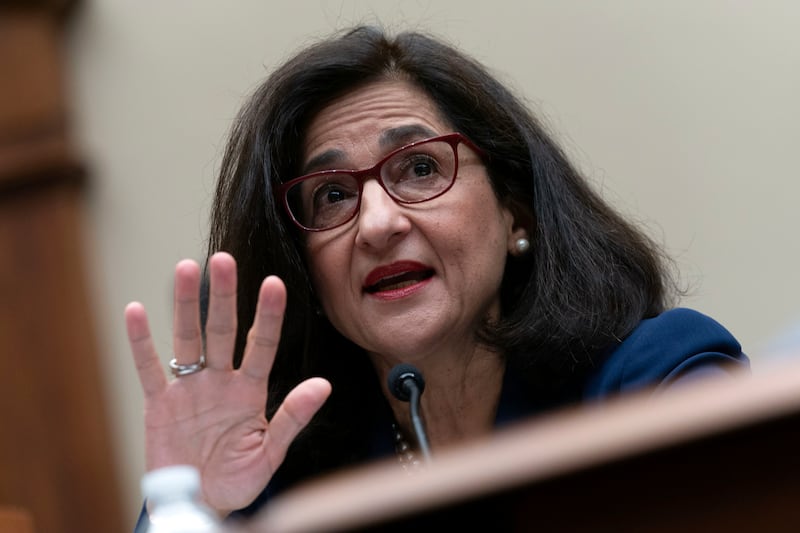 Nemat Shafik testifies before the House Committee on Education and the Workforce on Capitol Hill. AP