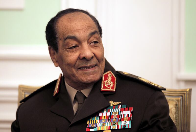 (FILE) - Egyptian Field Marshal Mohamed Hussein Tantawi during a meeting in Cairo, Egypt, 31 January 2012 (reissued 21 September 2021).  Mohammed Hussein Tantawi, long-serving minister of defense during the rule of former president Hosni Mubarak died in Cairo on 21 September 2021 at the age of 85.   Tantawi was also the former head of the military council that ruled the country in 2011 after the ousting of Mubarak  EPA / AMEL PAIN *** Local Caption *** 50483163