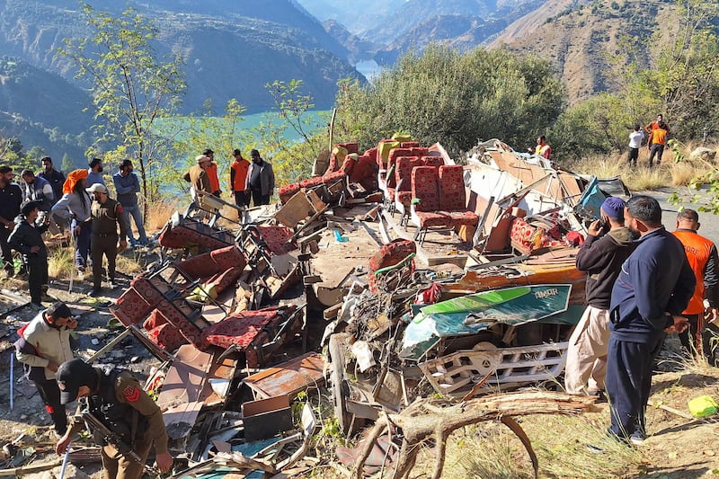 The accident site in the Doda area, about 200km south-east of Srinagar. AFP