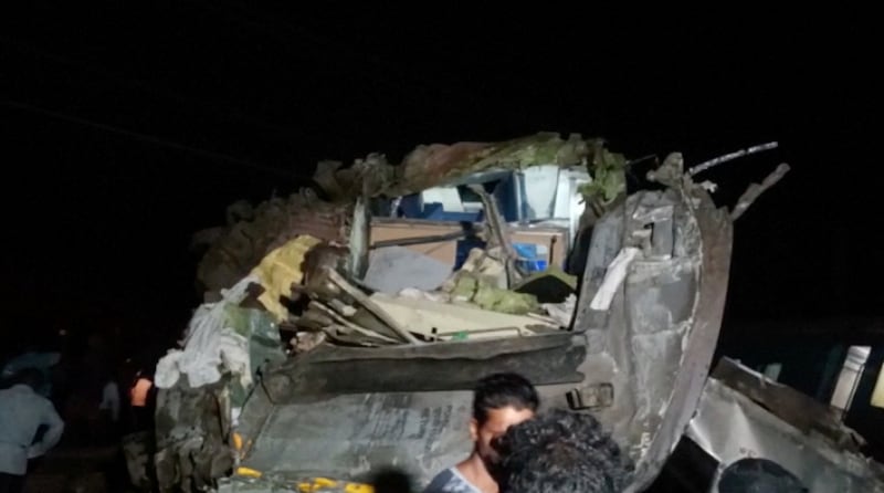 A compartment damaged in the crash in Balasore. Reuters