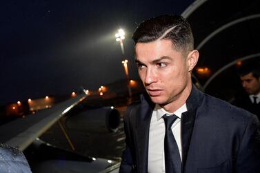 Cristiano Ronaldo arrives in Riyadh for the Italian Supercup game against Lazio. Getty