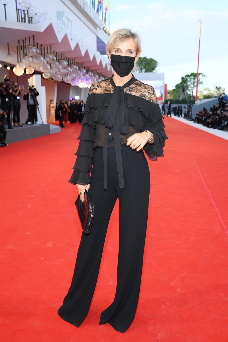 Melita Toscan du Plantier walks the red carpet ahead of the Opening Ceremony during the 77th Venice Film Festival on September 2, 2020 in Venice, Italy. Getty Images