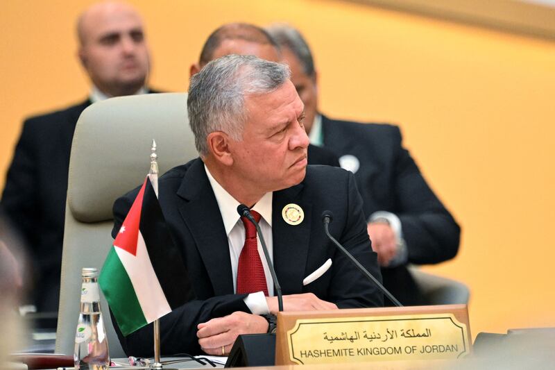 Jordan's King Abdullah II attends the Jeddah Security and Development Summit. AFP