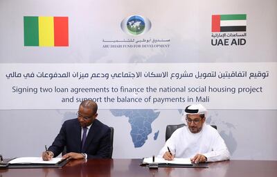 "Abu Dhabi Development" supports the government of Mali billion dirhams to achieve sustainable economic development. WAM