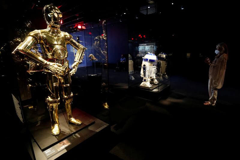A C-3PO suit and a R2-D2 remote controlled unit. Reuters