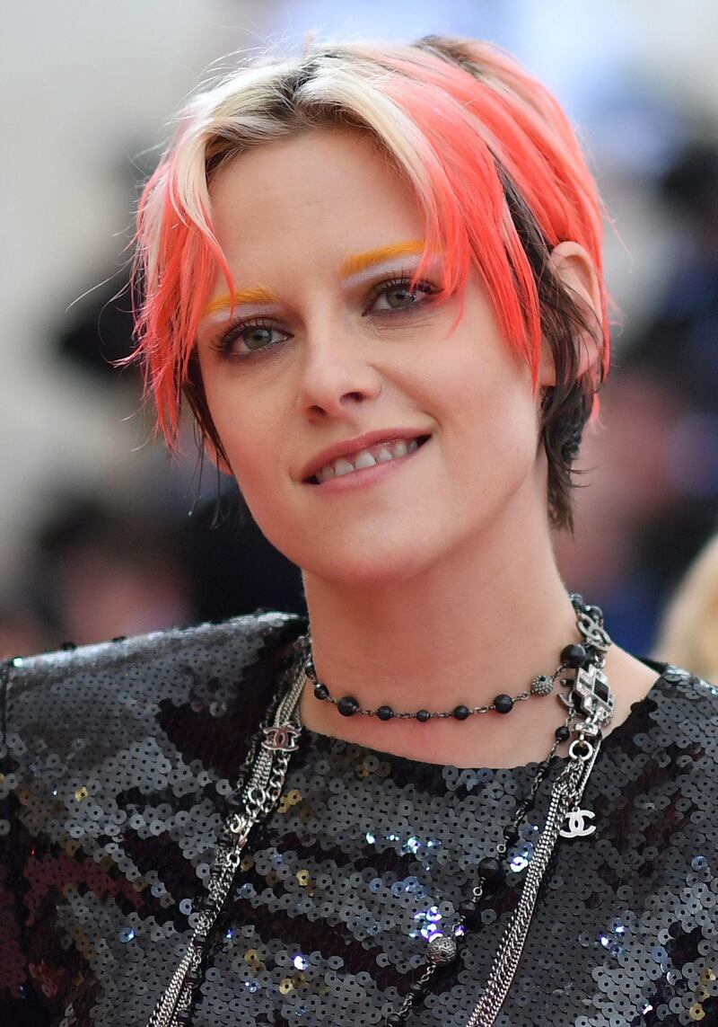 Actress Kristen Stewart went grungy with orange streaked hair and bleached roots. The double-striped brows were particularly avant-garde. AFP