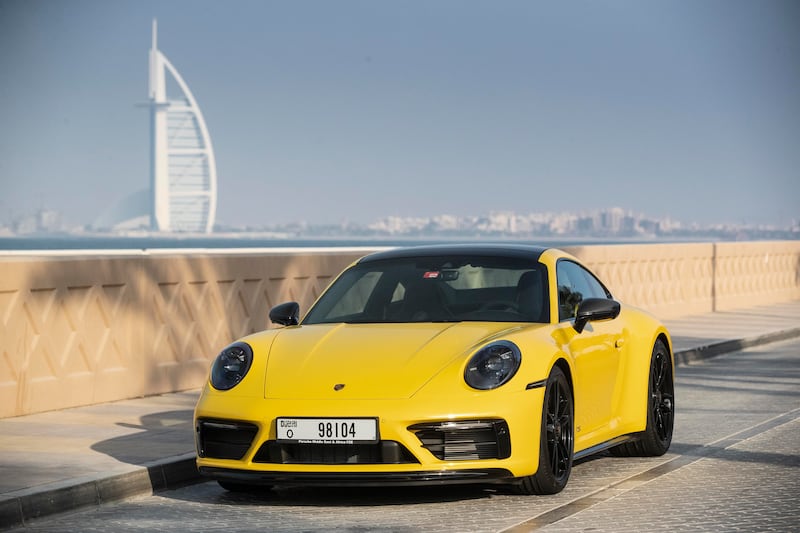 The new Porsche 911 Carrera GTS goes from 0 to 100kph in 3.4 seconds and has a top speed of 310kph. Antonie Robertson / The National