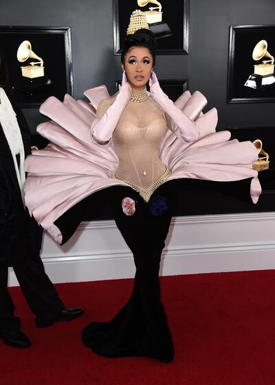 Cardi B arrives at the 61st annual Grammy Awards at the Staples Center on Sunday, Feb. 10, 2019, in Los Angeles. (Photo by Jordan Strauss/Invision/AP)