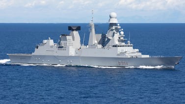 Italian destroyer Caio Duilio intercepted a Houthi drone on Saturday as part of the EU's protective force in the Red Sea. Alamy