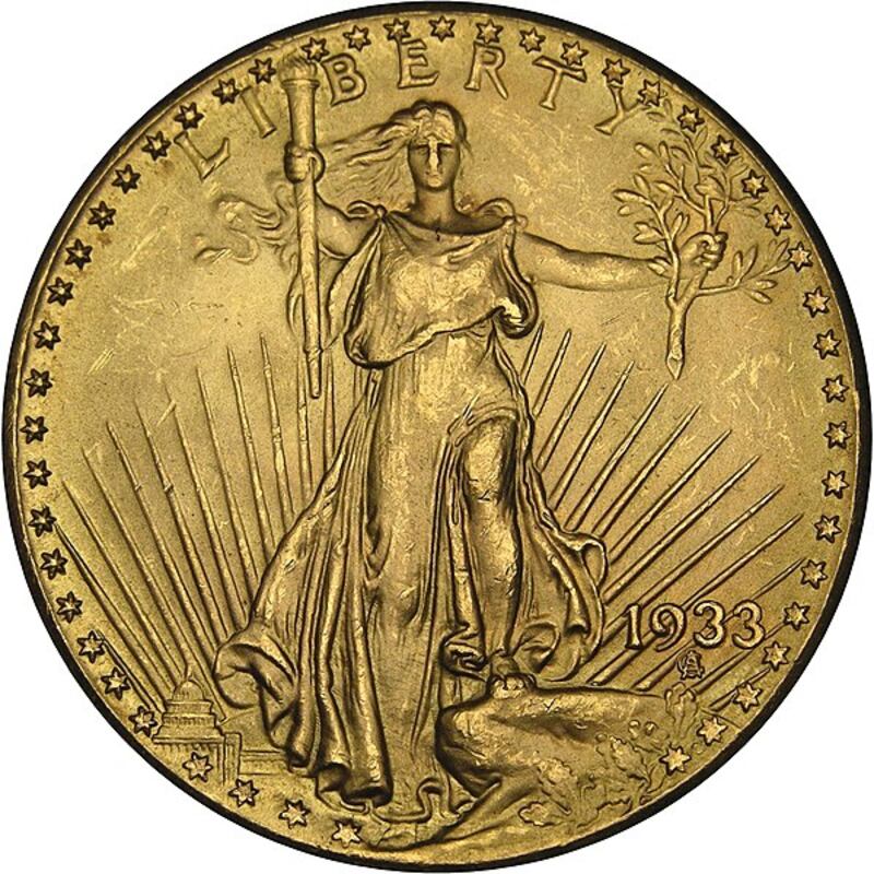 A 1933 Double Eagle gold coin - the last gold coin struck for circulation in the US - is the most expensive collectible, sold for $18.9 million. Photo: US Mint