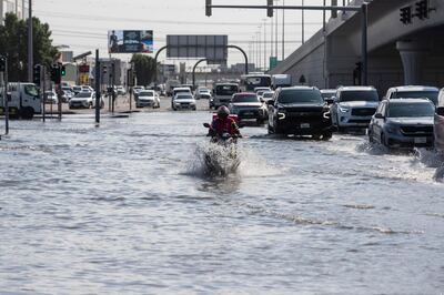 Heavy rain cause flooding in parts of the UAE. Antonie Robertson / The National