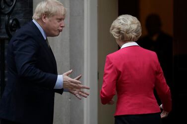 Boris Johnson and Ursula von der Leyen will have start seeing eye to eye if a Brexit deal is to be struck by Sunday. AP