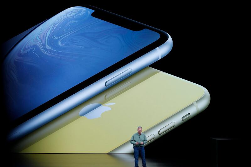 Philip W. Schiller, Senior Vice President, Worldwide Marketing of Apple, speaks about the new Apple iPhone XR at an Apple Inc product launch event at the Steve Jobs Theater in Cupertino, California, U.S., September 12, 2018. REUTERS/Stephen Lam