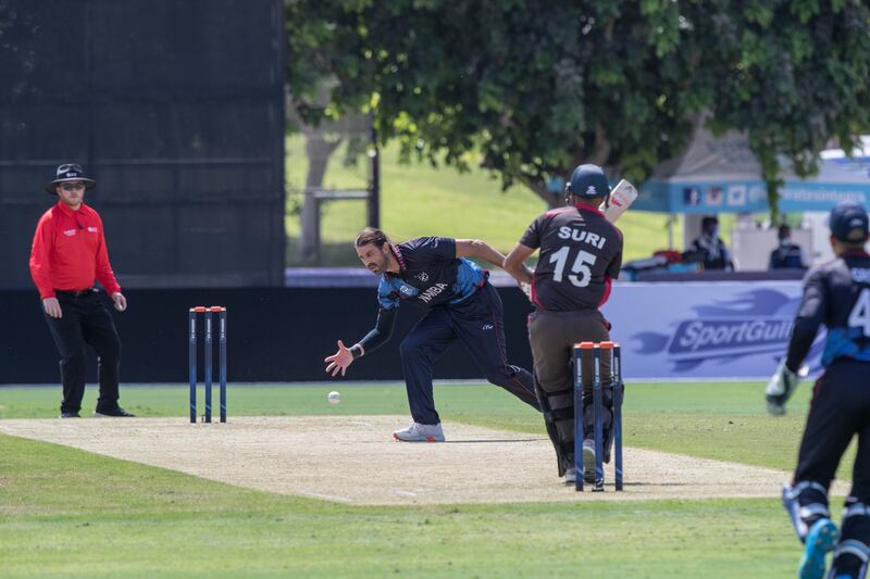 Namibia defeated UAE by 17 runs in their T20 match at the ICC Academy in Dubai on Tuesday, October 6, 2021. Antonie Robertson / The National