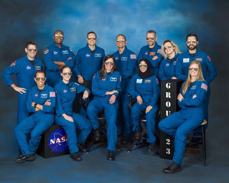 Ms Al Matrooshi and Mr Al Mulla featured in the Nasa 2023 astronaut class photos. Photo: Anil Menon Twitter