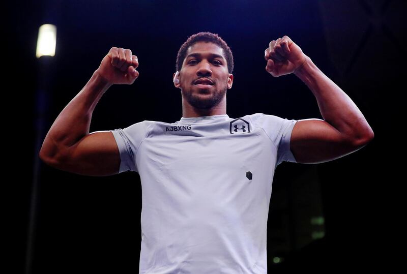 Anthony Joshua during the work out. Reuters