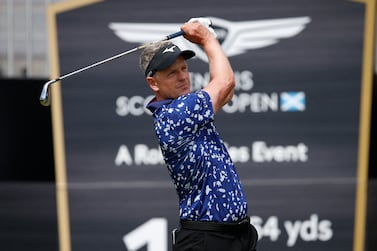 Golf - Scottish Open - The Renaissance Club, North Berwick, Scotland, Britain - July 8, 2022 England's Luke Donald in action on the first hole during the second round Action Images via Reuters / Craig Brough