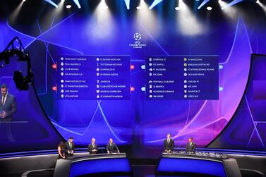 The vcompleted group stage draw for the 2019/20 Uefa Champions League. EPA