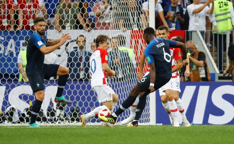 Pogba scores the third goal. Reuters