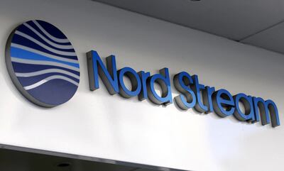 The logo of Nord Stream at the headquarters of North Stream 2 AG in Zug, Switzerland. Reuters