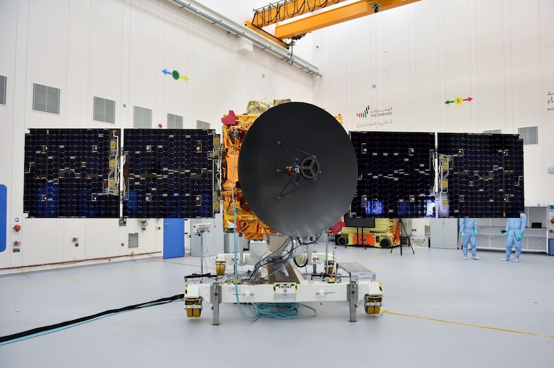 The final version of UAE's Hope spacecraft, which launched to space on July 20. Courtesy: Dubai Media Office 