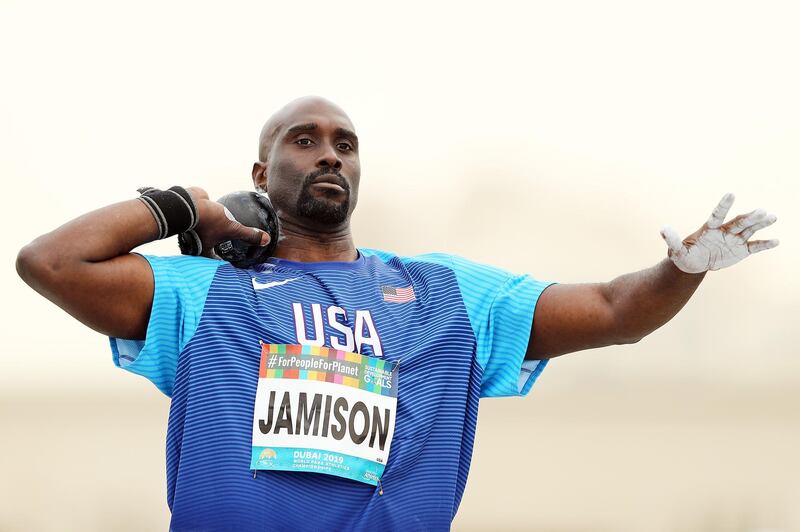 Josiah Jamison of the USA prepares to throw during the men's shot put F12 at the World Para Athletics Championships 2019 in Dubai. Getty Images