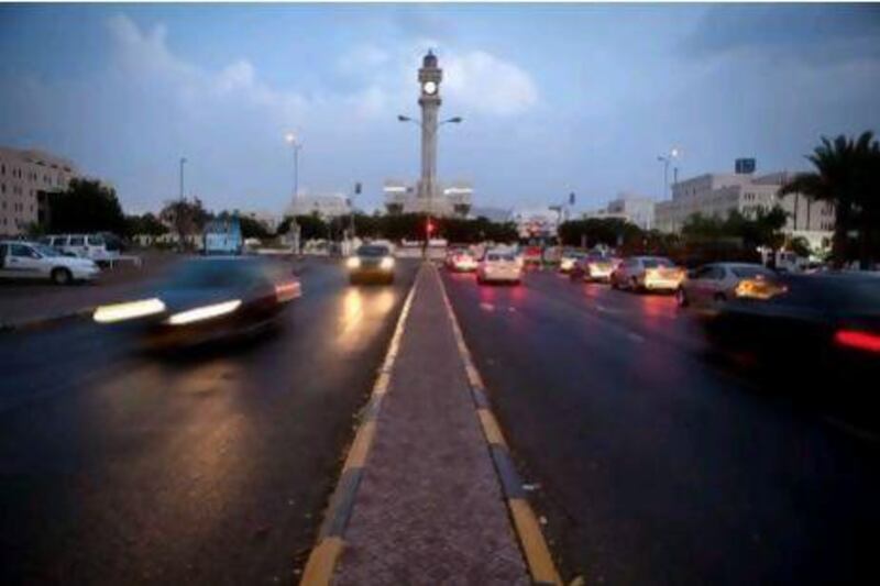 The wetter weather in Oman – as above in the capital, Muscat –can leave drivers from the UAE facing unfamiliar road conditions.